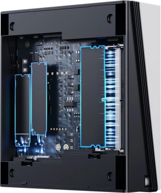 ПК Мини Chuwi UBox Ryzen 5 6600H (3.3) 16Gb SSD256Gb 660M без ОС 2x2.5GbitEth WiFi BT 90W белый/черный