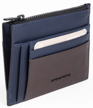 Кошелек мужской Piquadro Harper PP6854APR/BLUTM синий/коричневый натур.кожа