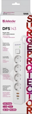 Сетевой фильтр Defender DFS 143