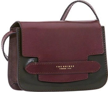 Сумка кросс-боди женская The Bridge Lucrezia Wow 0419200P/YW сливовая/зеленая натур.кожа/замша