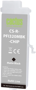 Картридж перезаправляемый струйный Cactus CS-R-PFI320MBK-CHIP