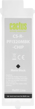 Картридж перезаправляемый струйный Cactus CS-R-PFI320MBK-CHIP