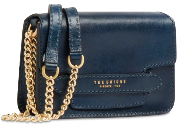 Сумка кросс-боди женская The Bridge Lucrezia 04121401/YH темно-синяя натур.кожа
