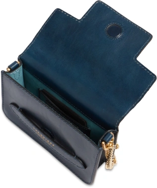 Сумка кросс-боди женская The Bridge Lucrezia 04121401/YH темно-синяя натур.кожа