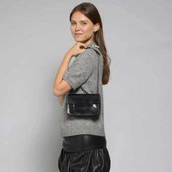 Сумка кросс-боди женская The Bridge Lucrezia 04121401/20 черная натур.кожа