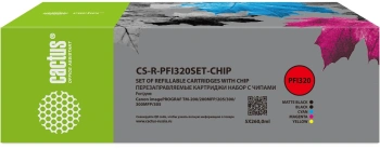 Картридж перезаправляемый струйный Cactus CS-R-PFI320SET-CHIP
