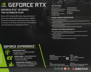 Видеокарта Biostar PCI-E 4.0  RTX3060-12GB