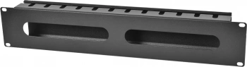 Кабельный органайзер горизонтальный ЦМО ГКЗ-2U-9005 односторонний окна 2U шир.:19