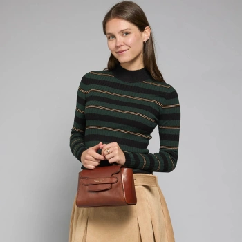 Сумка кросс-боди женская The Bridge Lucrezia 04153501/14 коричневая натур.кожа