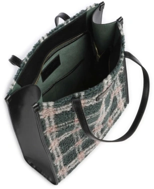 Сумка шоппер The Bridge Mirra 041304FY/YR темно-зеленая/черная текстиль/натур.кожа