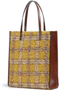 Сумка шоппер The Bridge Mirra 041304FY/YS желтая/коричневая текстиль/натур.кожа