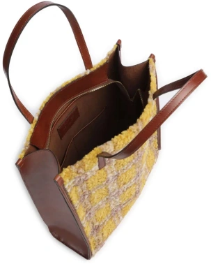 Сумка шоппер The Bridge Mirra 041304FY/YS желтая/коричневая текстиль/натур.кожа