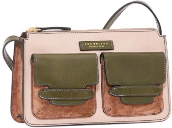 Сумка женская The Bridge Lucrezia Wow 0415050P/YV бежевая/зеленая натур.кожа/замша
