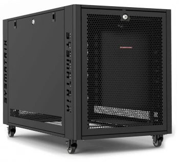 Шкаф серверный Sysmatrix (MR 6012.933) напольный 12U 600x1000мм пер.дв.перфор. металл 150кг черный 905мм IP20 металл с вентилятором