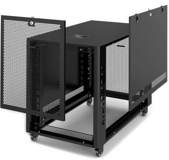 Шкаф серверный Sysmatrix (MR 6012.933) напольный 12U 600x1000мм пер.дв.перфор. металл 150кг черный 905мм IP20 металл с вентилятором