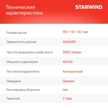 Электроточило Starwind BG150-400
