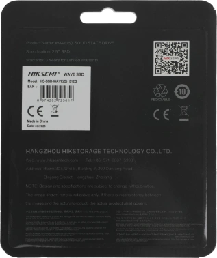 Накопитель SSD Hikvision SATA-III 512GB HS-SSD-WAVE(S) 512G