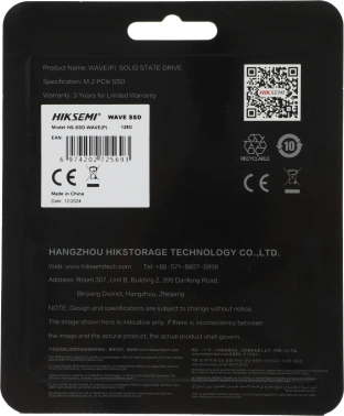 Накопитель SSD Hikvision PCIe 3.0 x4 128GB HS-SSD-WAVE(P) 128G