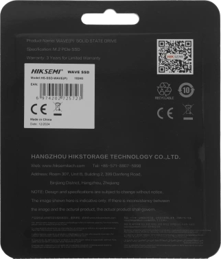 Накопитель SSD Hikvision PCIe 3.0 x4 1TB HS-SSD-WAVE(P) 1024G