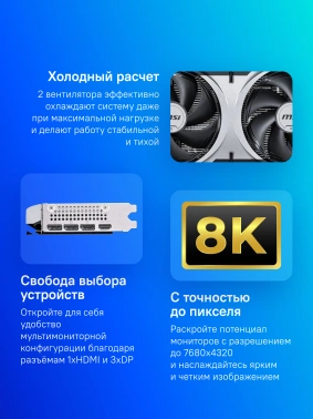 Видеокарта MSI PCI-E 5.0  RTX 5060 TI 16G VENTUS 2X OC PLUS