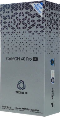 Смартфон Tecno Camon 40 Pro 5G 256Gb 8Gb белый ледяной моноблок 3G 4G 2Sim 6.78