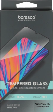 Защитное стекло для экрана BoraSCO прозрачный для Apple iPhone 16e 2.5D антиблик. 1шт. (75062)
