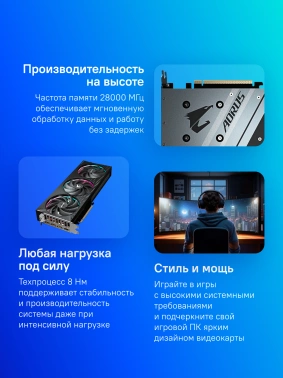 Видеокарта Gigabyte PCI-E 5.0  GV-N5060AORUS E-8GD 1.0