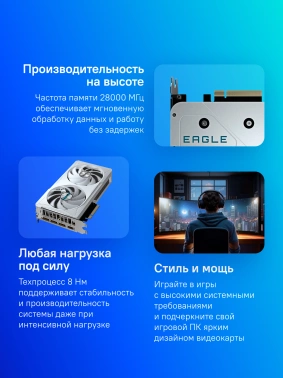 Видеокарта Gigabyte PCI-E 5.0  GV-N5060EAGLEOC ICE-8GD 1.0