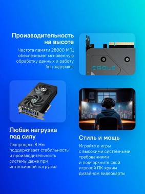 Видеокарта Gigabyte PCI-E 5.0  GV-N5060EAGLE OC-8GD 1.0