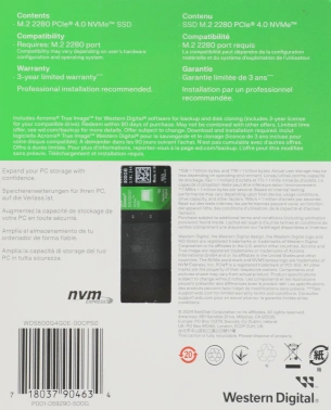 Накопитель SSD WD PCIe 4.0 x4 500GB WDS500G4G0E SN3000