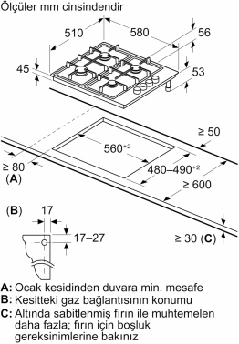 Газовая варочная поверхность Bosch PBP6C5K80O
