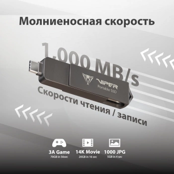 Накопитель SSD Patriot USB3.2 Gen2 2TB PVP302TB28UDG PVP30