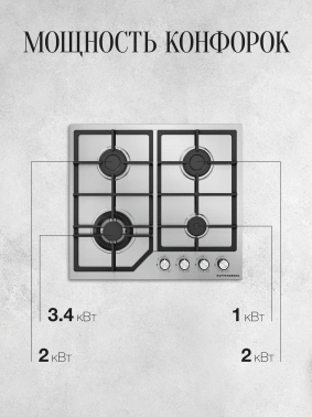 Газовая варочная поверхность Kuppersberg Hi-tech TS 68 X