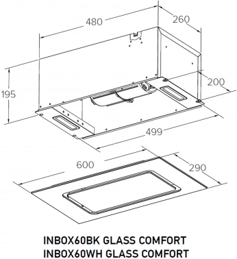 Вытяжка встраиваемая Meferi Inbox glass comfort 60wh