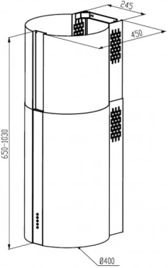 Вытяжка каминная Meferi Comfort plus Tube40gold