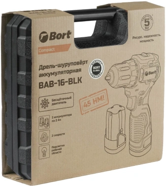 Дрель-шуруповерт Bort BAB-16-BLK