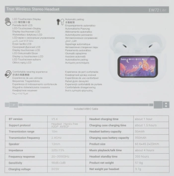 Гарнитура внутриканальные Hoco EW72 Lite