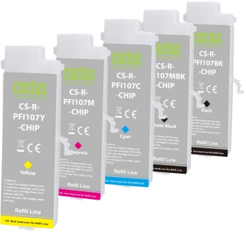 Картридж перезаправляемый струйный Cactus CS-R-PFI107SET-CHIP
