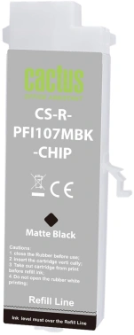 Картридж перезаправляемый струйный Cactus CS-R-PFI107MBK-CHIP
