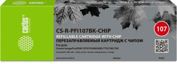 Картридж перезаправляемый струйный Cactus CS-R-PFI107BK-CHIP