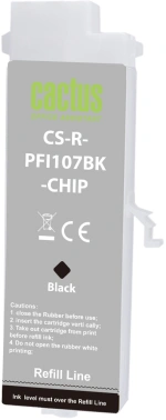 Картридж перезаправляемый струйный Cactus CS-R-PFI107BK-CHIP