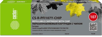 Картридж перезаправляемый струйный Cactus CS-R-PFI107Y-CHIP