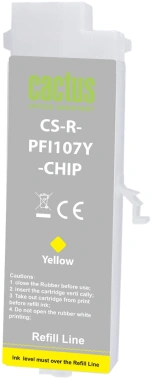 Картридж перезаправляемый струйный Cactus CS-R-PFI107Y-CHIP