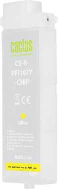 Картридж перезаправляемый струйный Cactus CS-R-PFI107Y-CHIP
