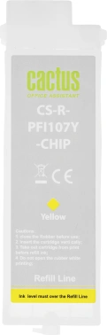 Картридж перезаправляемый струйный Cactus CS-R-PFI107Y-CHIP
