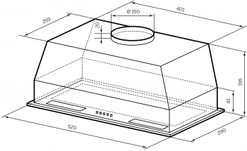 Вытяжка встраиваемая Lex Hyper 600 Inverter BBL