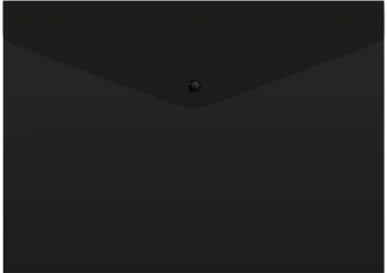 Конверт на кнопке Бюрократ PK803TBLCK-A4-MP A4 гориз. пластик 0.15мм черный (упак.:3шт)