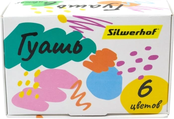 Гуашь Silwerhof 6цв. бан. 20мл. картон.кор.