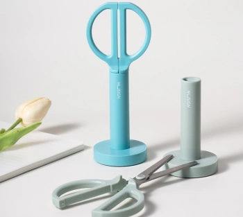 Ножницы Deli ENS051 BLUE Nusign офисные 180мм ручки пластиковые титановое покрытие сталь голубой