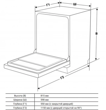 Посудомоечная машина встраив. Weissgauff BDW 6136 D Inverter Autoopen Timer Floor